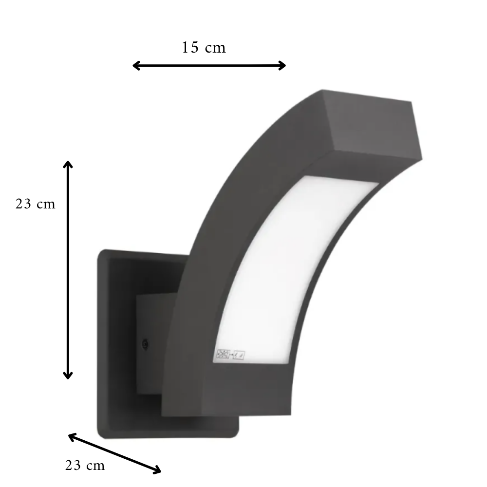 Outdoor Wall Lamp Black – Modern Aluminum Facade Lamp IP54 with Warm White Light for Hall & Garden, 24 cm