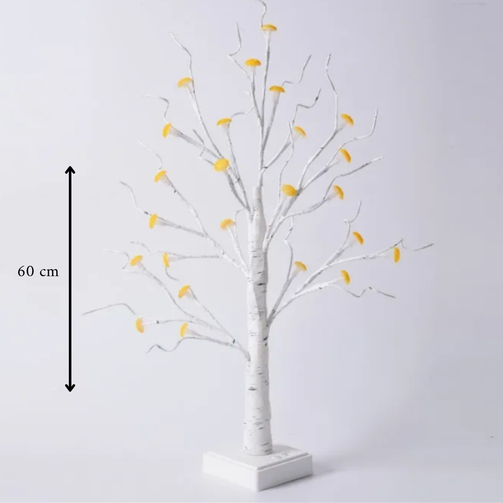Mushroom Tree Lamp - Atmospheric LED Decorative Lamp Warm White with Timer for Bedroom & Christmas, 40 cm