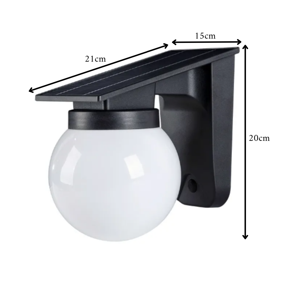 Outdoor Wall Lamp Solar Sphere – Wireless LED Facade Lamp Solar Powered, RGB & Warm White for Garden