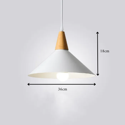 Wooden Pendant Lamp – Japandi Minimalist LED Dining Table Lamp, Dimmable in 3 Light Colors, 36 cm