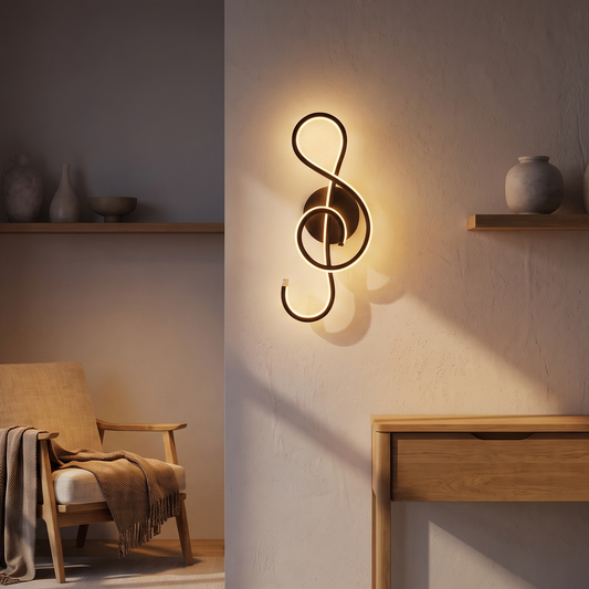 Black Wall Lamp - Artistic Nordic LED Bedside Lamp with Diffused Light for Bedroom, 46 cm