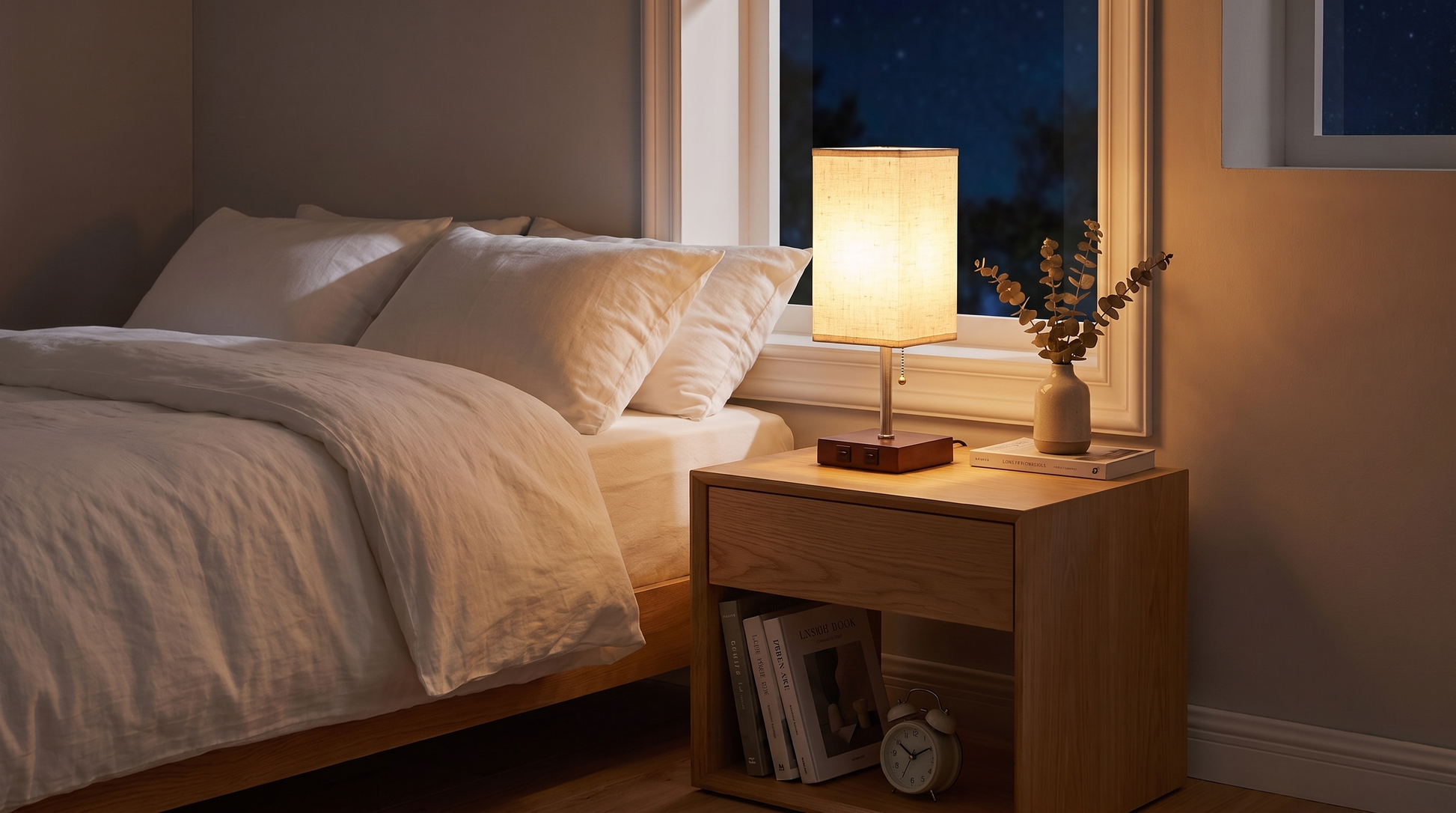 Draadloze Nordic Bedlamp - Nacht