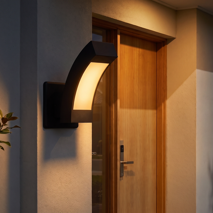Outdoor Wall Lamp Black – Modern Aluminum Facade Lamp IP54 with Warm White Light for Hall & Garden, 24 cm