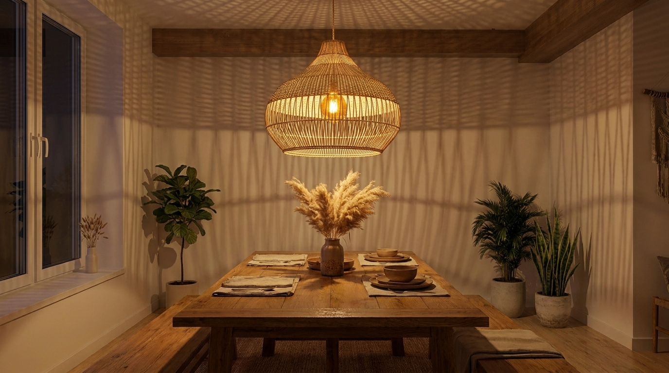 Hanglamp Rotan - Nacht