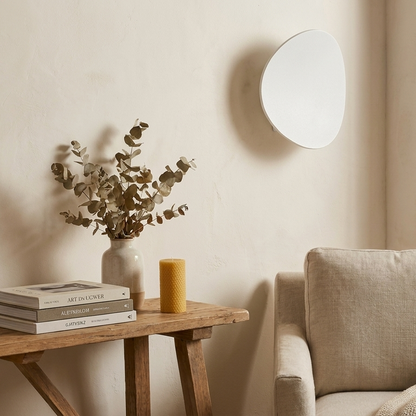 Wall Lamp White Round – Modern LED Mood Light Warm White for Bedroom, Balcony & Hallway, 20 cm