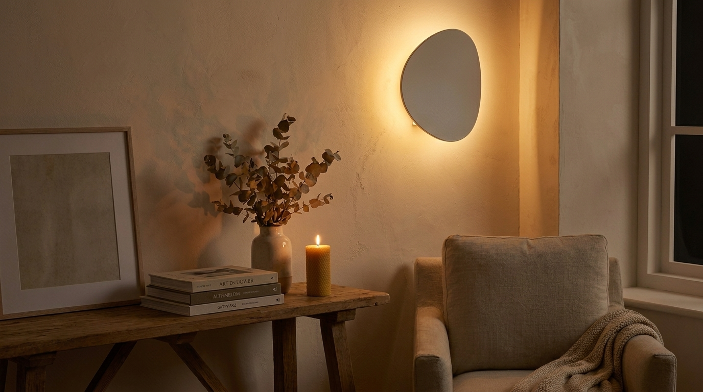 Wandlamp Wit Rond - Nacht