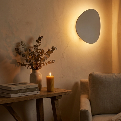 Wall Lamp White Round – Modern LED Mood Light Warm White for Bedroom, Balcony & Hallway, 20 cm