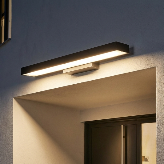 Outdoor Wall Light Black - Modern Stainless Steel Facade Light with Motion Sensor for Garden, Driveway & Entrance, 62 cm