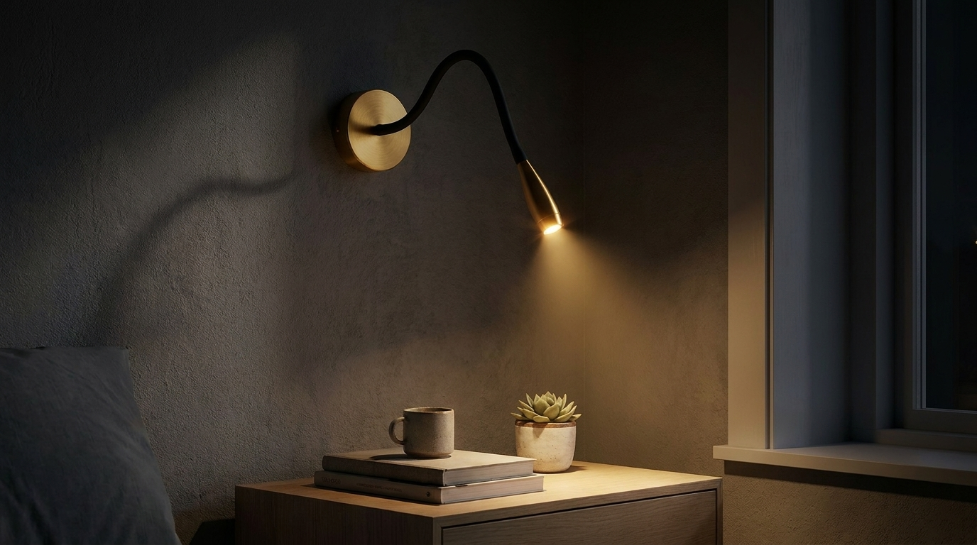 Wandlamp Zwart Goud nacht