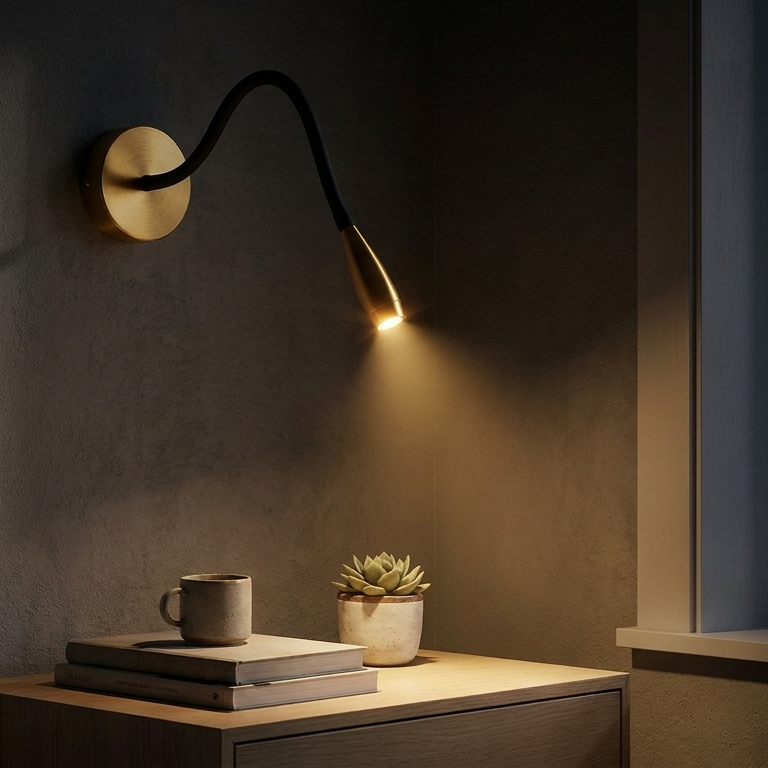 Wandlamp Zwart Goud vierkant