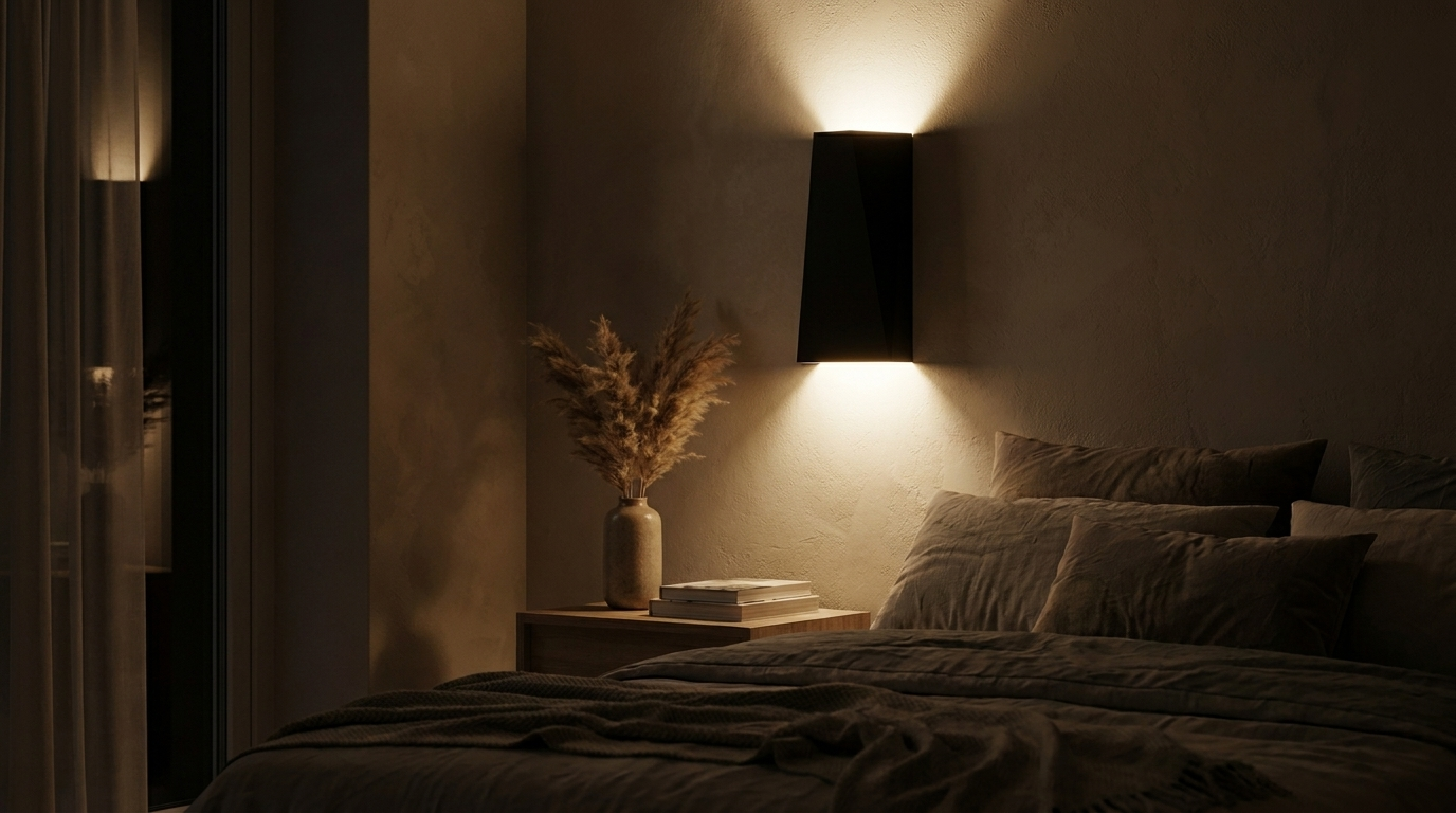 Wandlamp Zwart of Wit nacht - after