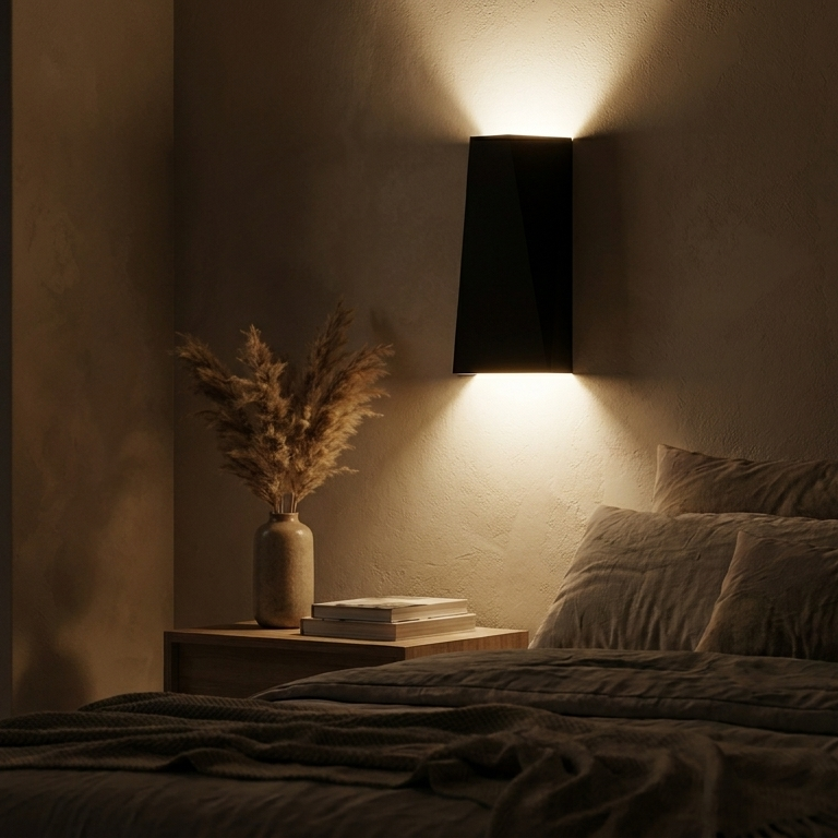 Wall Light Black or White – Modern Design LED Wall Lamp for Bedroom & Living Room, Warm White